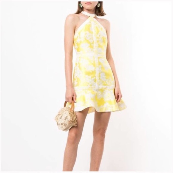 Alexis Solana Yellow Jacquard Mini Dress - Picture 11 of 11